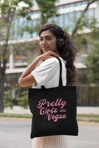 Pretty girls are vegan Jutebeutel